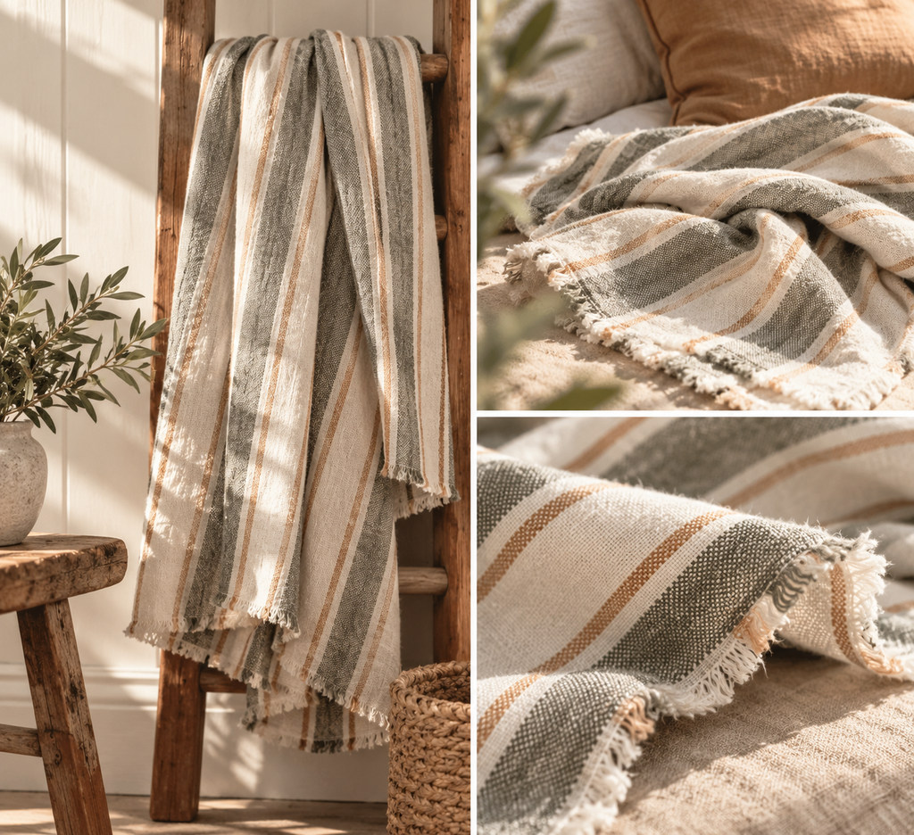 Marlow 100% French Linen Throw